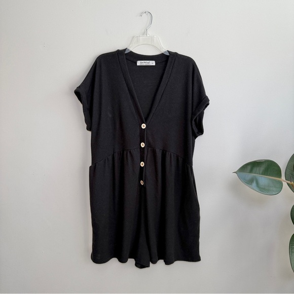 Three Bird Nest Sage and Wildflowers Romper - Picture 2 of 6